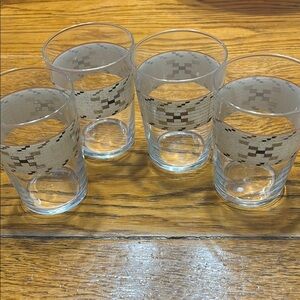 Studio Nova Double Old Fashioned set of 4 glasses.  Pattern is Bandelara.